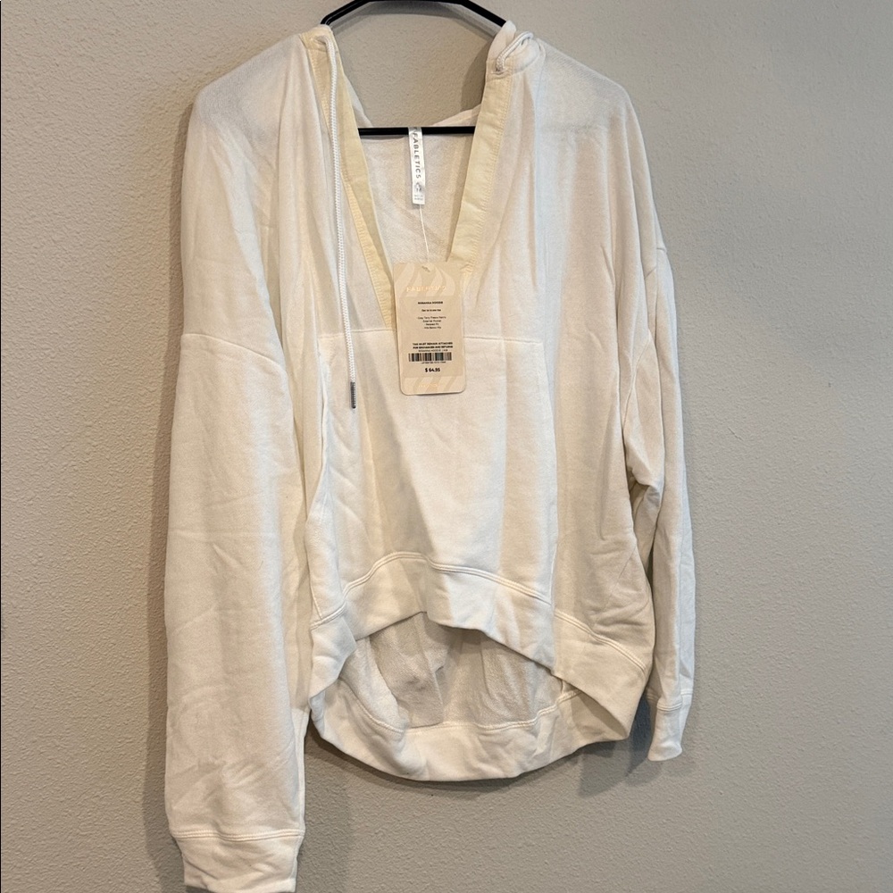 Fabletics White Hooded Pullover Sweatshirt
